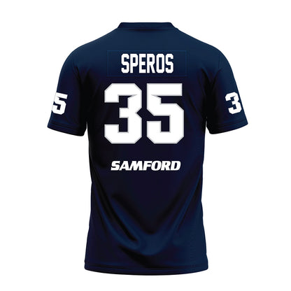 Samford - NCAA Football : Nick Speros - Navy Premium Football Jersey-1
