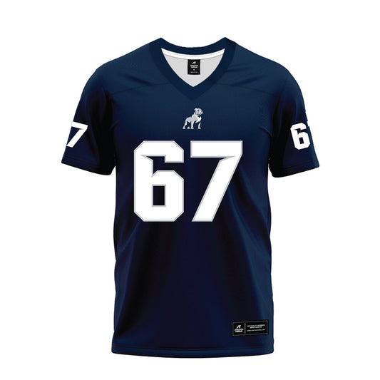 Samford - NCAA Football : Nate Carter - Navy Premium Football Jersey-0