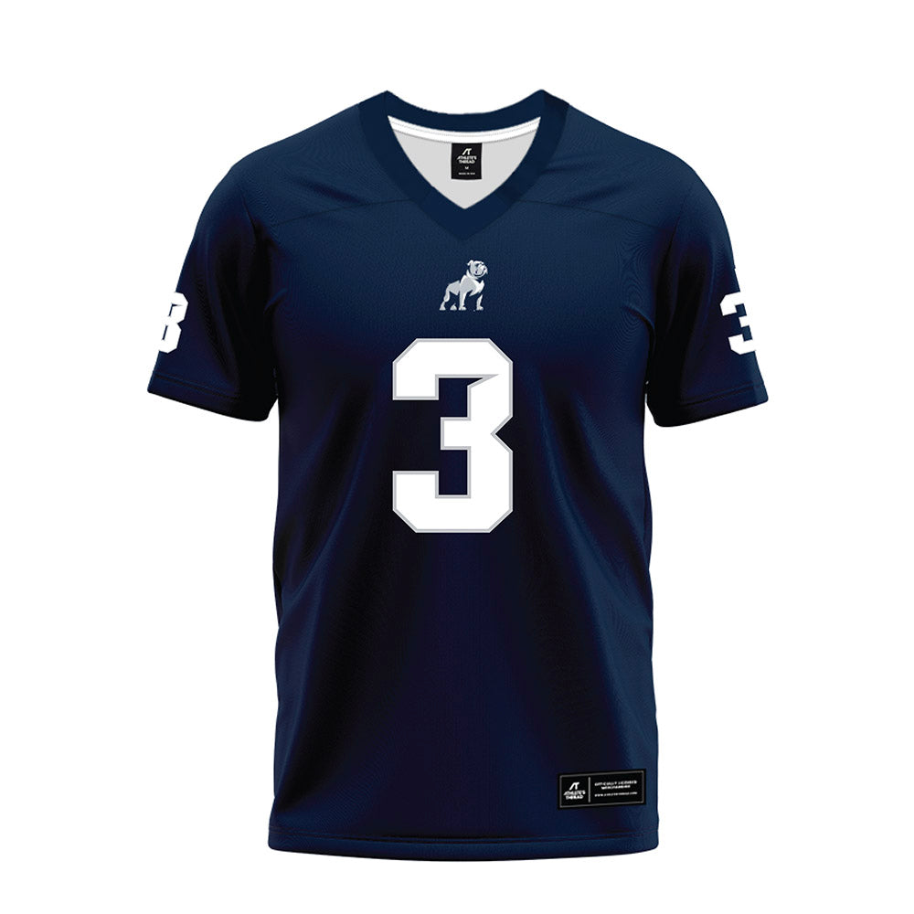 Samford - NCAA Football : E. Jai Mason - Navy Premium Football Jersey-0