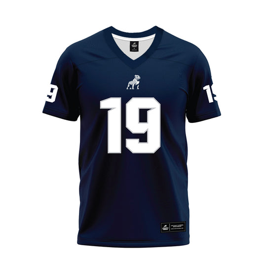 Samford - NCAA Football : Trey Lenhardt - Navy Premium Football Jersey-0