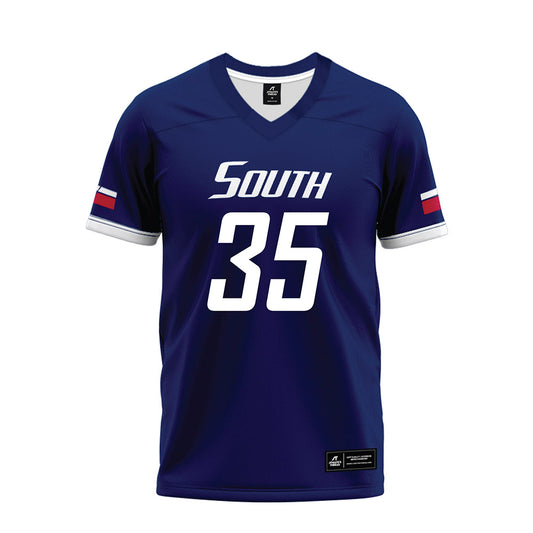 South Alabama - NCAA Football : Davis Little - Blue Premium Football Jersey-0