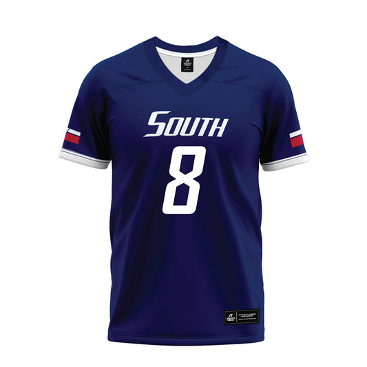 South Alabama - NCAA Football : Jordan Scruggs - Blue Premium Football Jersey-0