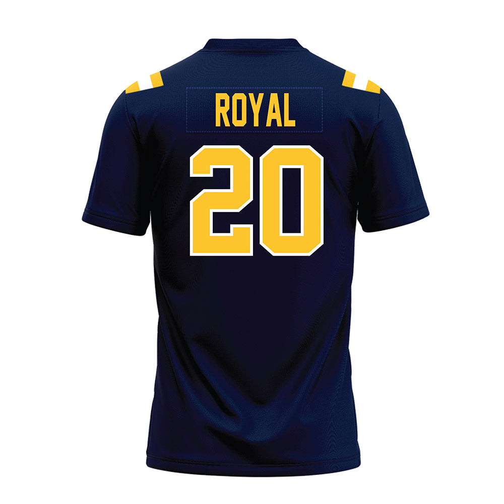 East Tennessee State - NCAA Football : Tywan Royal - Navy Premium Football Jersey-1