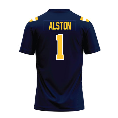 East Tennessee State - NCAA Football : Brian Alston - Navy Premium Football Jersey-1