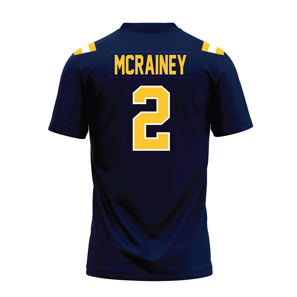 East Tennessee State - NCAA Football : William McRainey - Navy Premium Football Jersey
