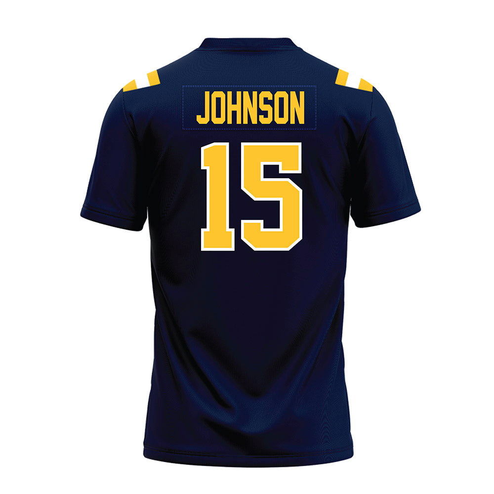 East Tennessee State - NCAA Football : Ewan Johnson - Navy Premium Football Jersey