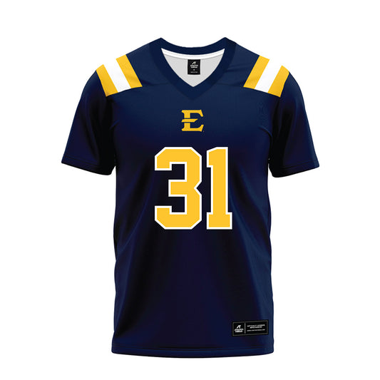 East Tennessee State - NCAA Football : Brycen Dowdell - Navy Premium Football Jersey-0