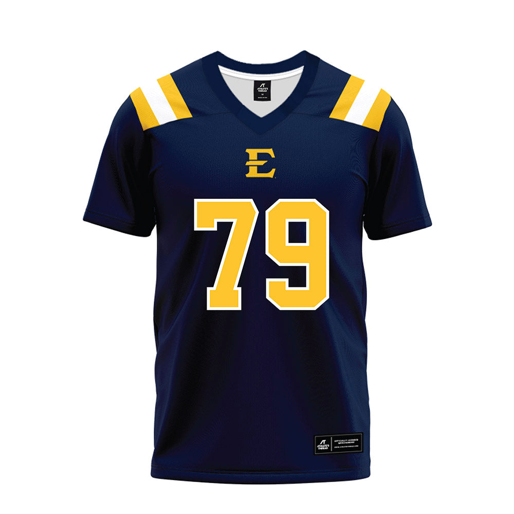 East Tennessee State - NCAA Football : Mitchell Dunlap - Navy Premium Football Jersey-0