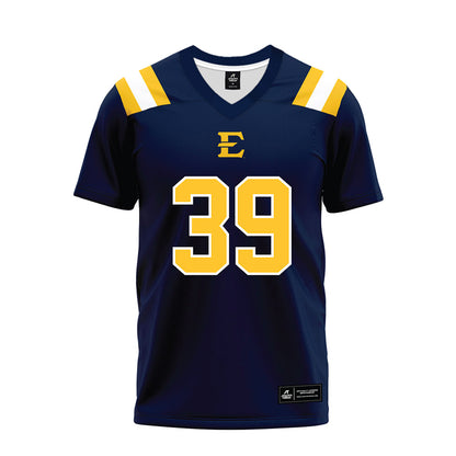 East Tennessee State - NCAA Football : Ethan Turner - Navy Premium Football Jersey