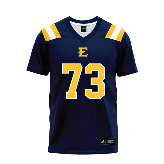 East Tennessee State - NCAA Football : Joshua Benson - Navy Premium Football Jersey-0