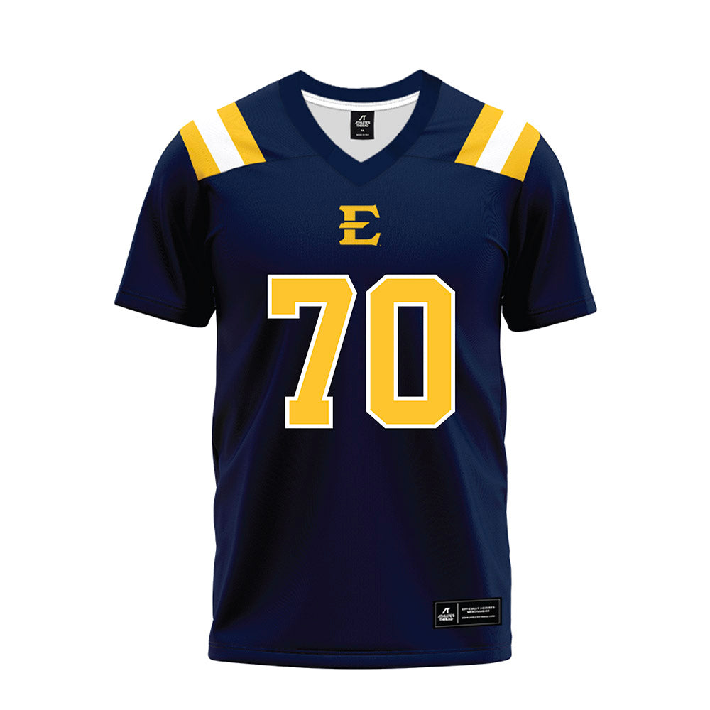 East Tennessee State - NCAA Football : Tyson Moorer - Navy Premium Football Jersey