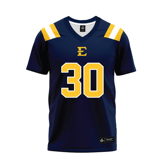 East Tennessee State - NCAA Football : Drew Armbrister - Navy Premium Football Jersey-0