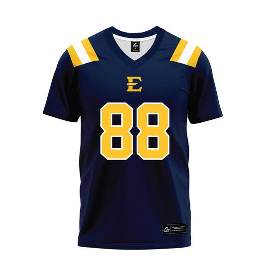 East Tennessee State - NCAA Football : Charlie Browder - Navy Premium Football Jersey-0