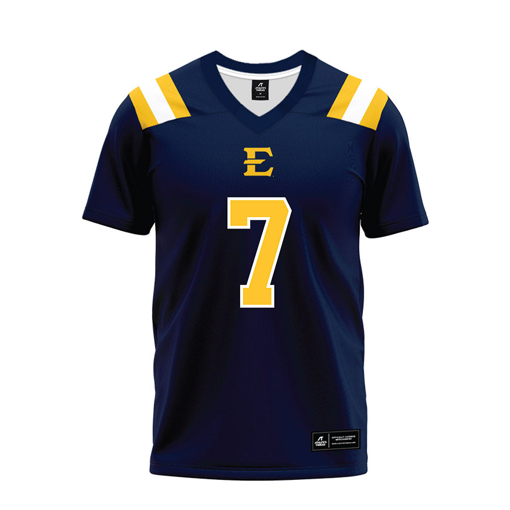 East Tennessee State - NCAA Football : Michael Jenkins Jr - Navy Premium Football Jersey-0
