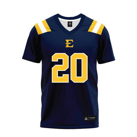 East Tennessee State - NCAA Football : Tywan Royal - Navy Premium Football Jersey-0