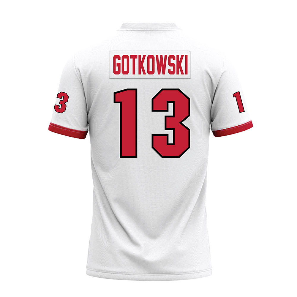 Miami of Ohio - NCAA Football : Thomas Gotkowski - 2023 White Premium Football Jersey-1