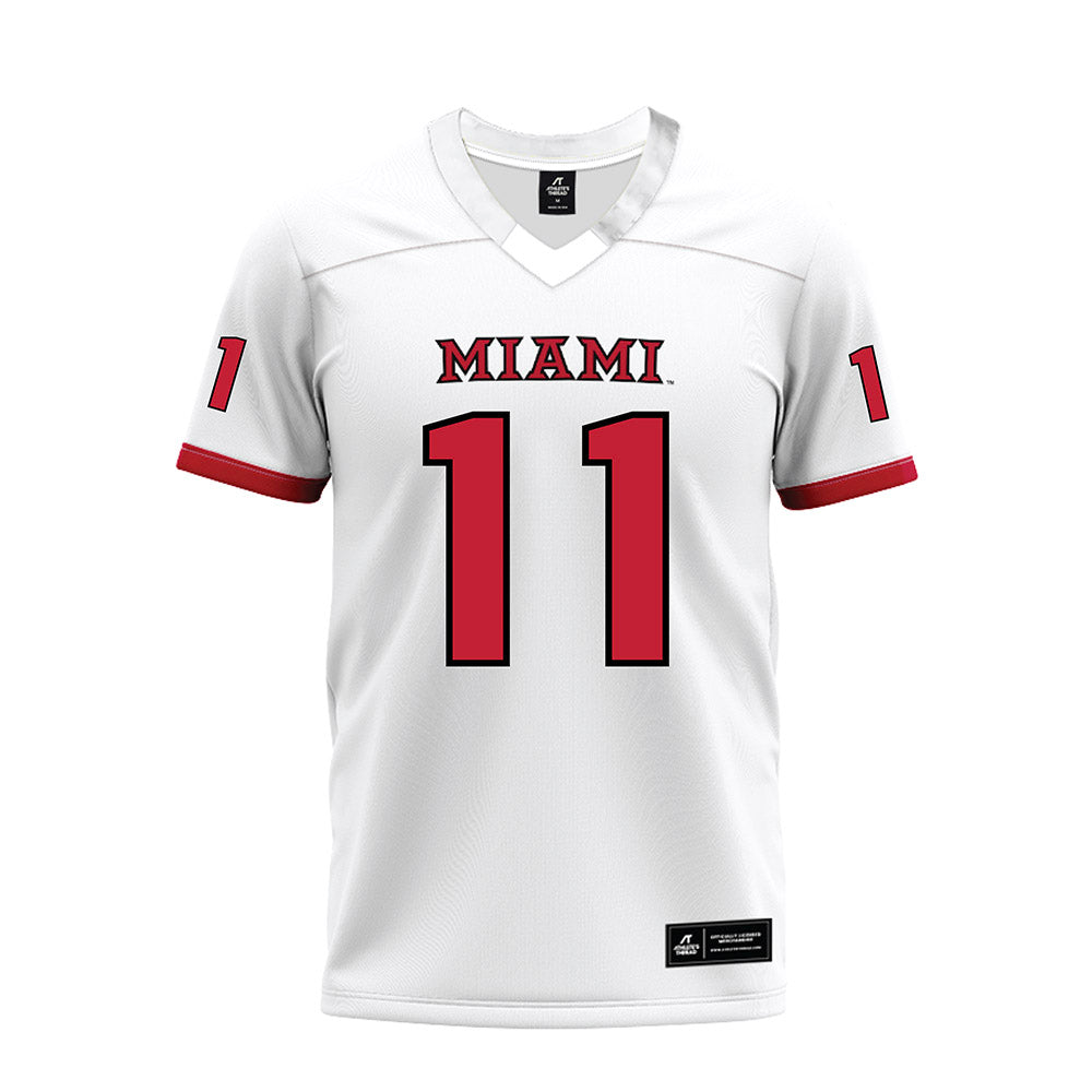 Miami of Ohio - NCAA Football : Noah Ehrlich - 2023 White Premium Football Jersey-0