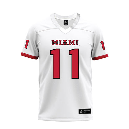 Miami of Ohio - NCAA Football : Noah Ehrlich - 2023 White Premium Football Jersey-0