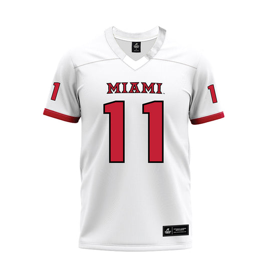 Miami of Ohio - NCAA Football : Noah Ehrlich - 2023 White Premium Football Jersey-0