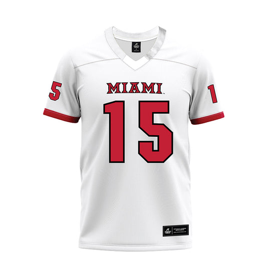Miami of Ohio - NCAA Football : Harrison Brewster - 2023 White Premium Football Jersey-0