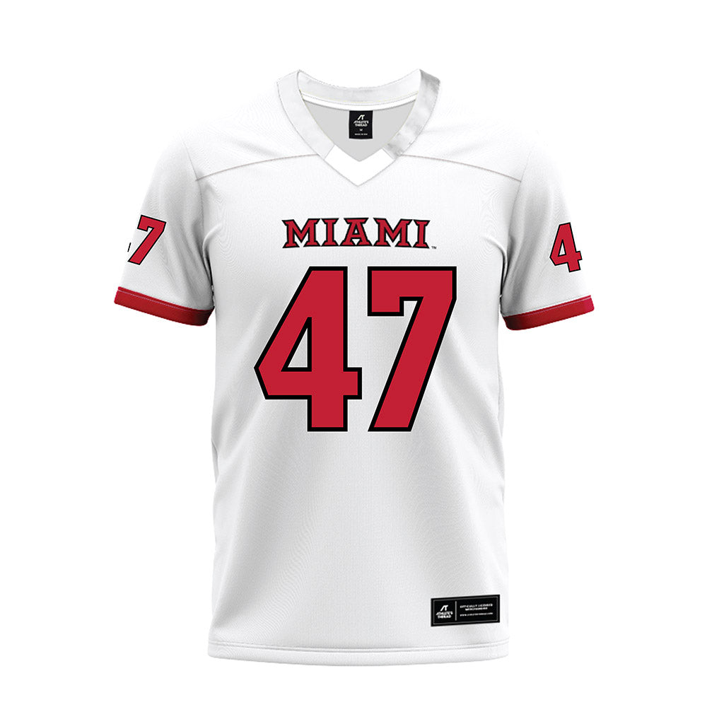 Miami of Ohio - NCAA Football : Brach Rice - 2023 White Premium Football Jersey-0