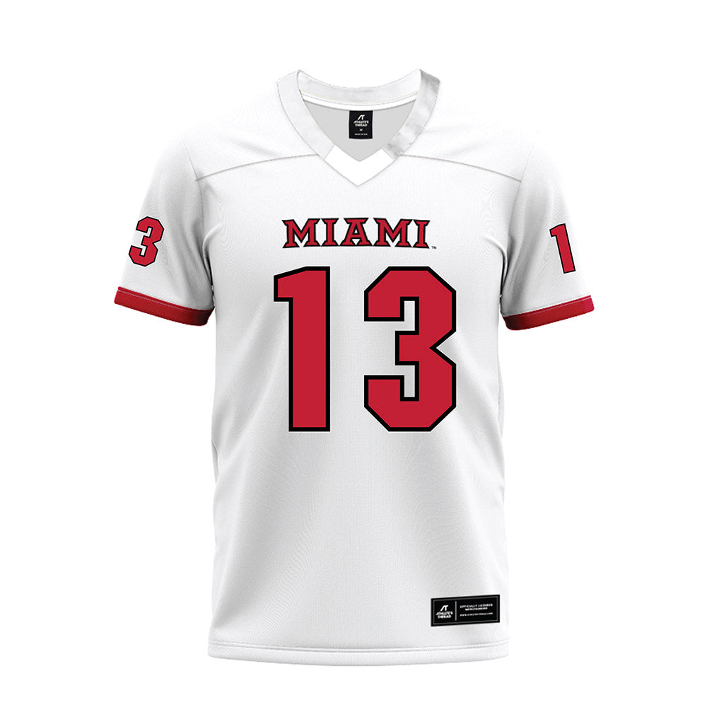 Miami of Ohio - NCAA Football : Thomas Gotkowski - 2023 White Premium Football Jersey-0