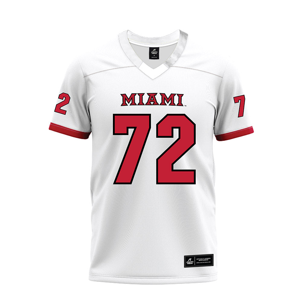 Miami of Ohio - NCAA Football : Kris Manu - 2023 White Premium Football Jersey-0