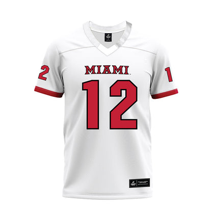 Miami of Ohio - NCAA Football : Corban Hondru - 2023 White Premium Football Jersey-0