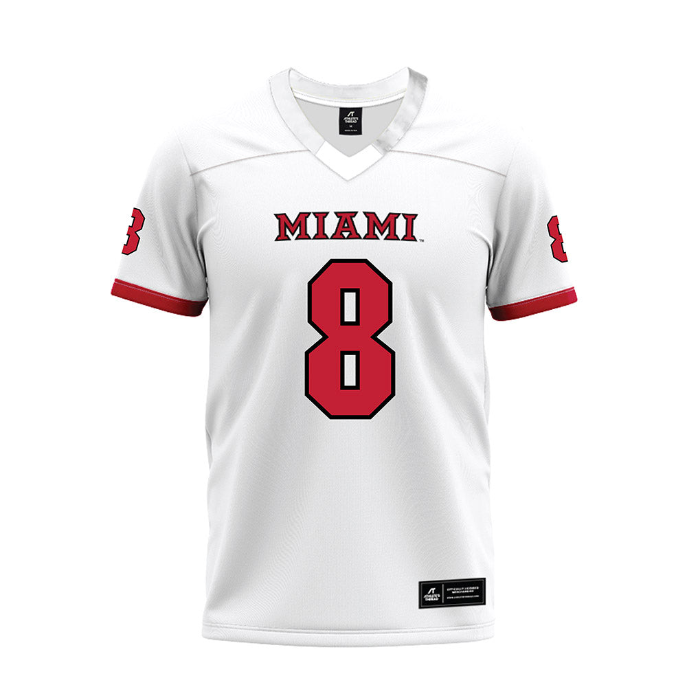 Miami of Ohio - NCAA Football : Kam Perry - 2023 White Premium Football Jersey-0