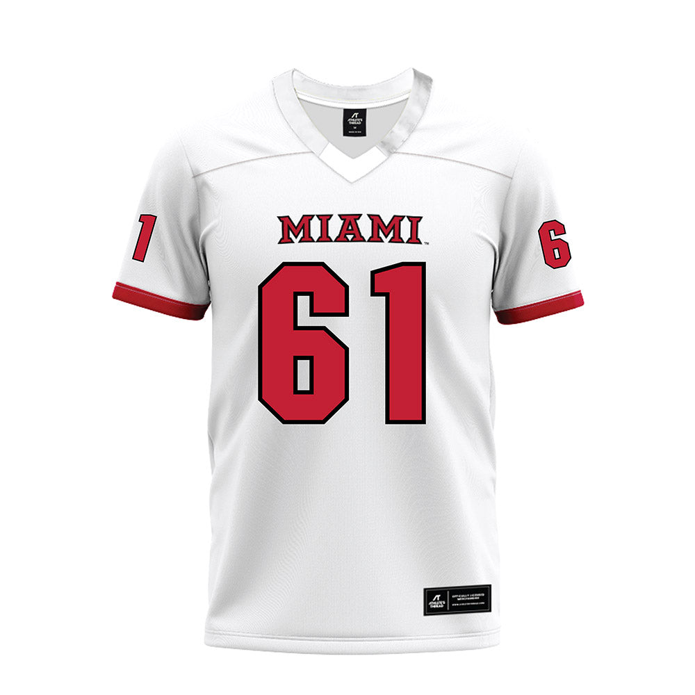 Miami of Ohio - NCAA Football : Andrew Lowry - 2023 White Premium Football Jersey-0