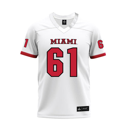 Miami of Ohio - NCAA Football : Andrew Lowry - 2023 White Premium Football Jersey-0