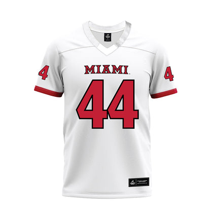 Miami of Ohio - NCAA Football : Grant Leeper - 2023 White Premium Football Jersey-0