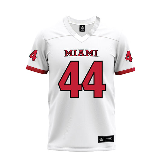 Miami of Ohio - NCAA Football : Grant Leeper - 2023 White Premium Football Jersey-0