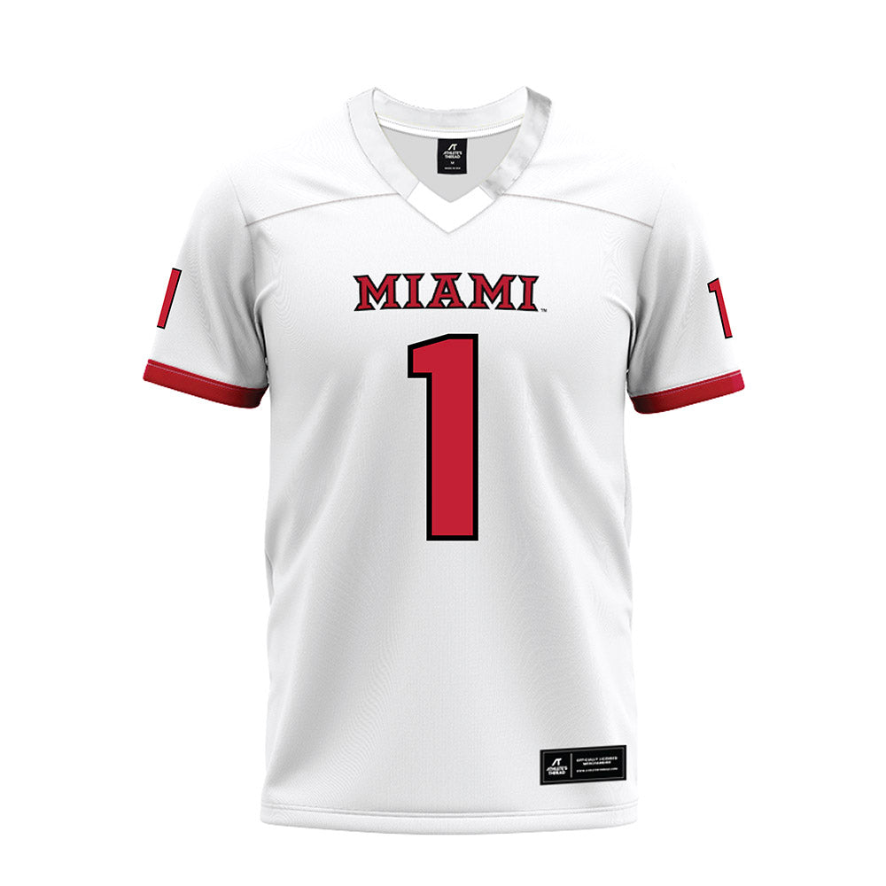 Miami of Ohio - NCAA Football : Eli Blakey - 2023 White Premium Football Jersey-0