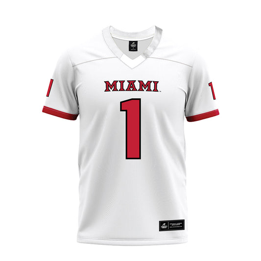Miami of Ohio - NCAA Football : Eli Blakey - 2023 White Premium Football Jersey-0