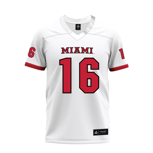 Miami of Ohio - NCAA Football : Christian McKinney - 2023 White Premium Football Jersey-0