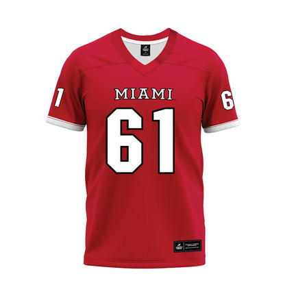 Miami of Ohio - NCAA Football : Andrew Lowry - 2023 Red Premium Football Jersey-0