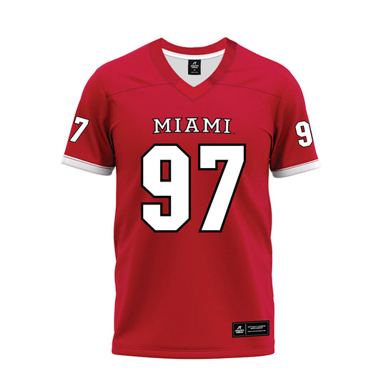 Miami of Ohio - NCAA Football : William Goodvine III - 2023 Red Premium Football Jersey-0