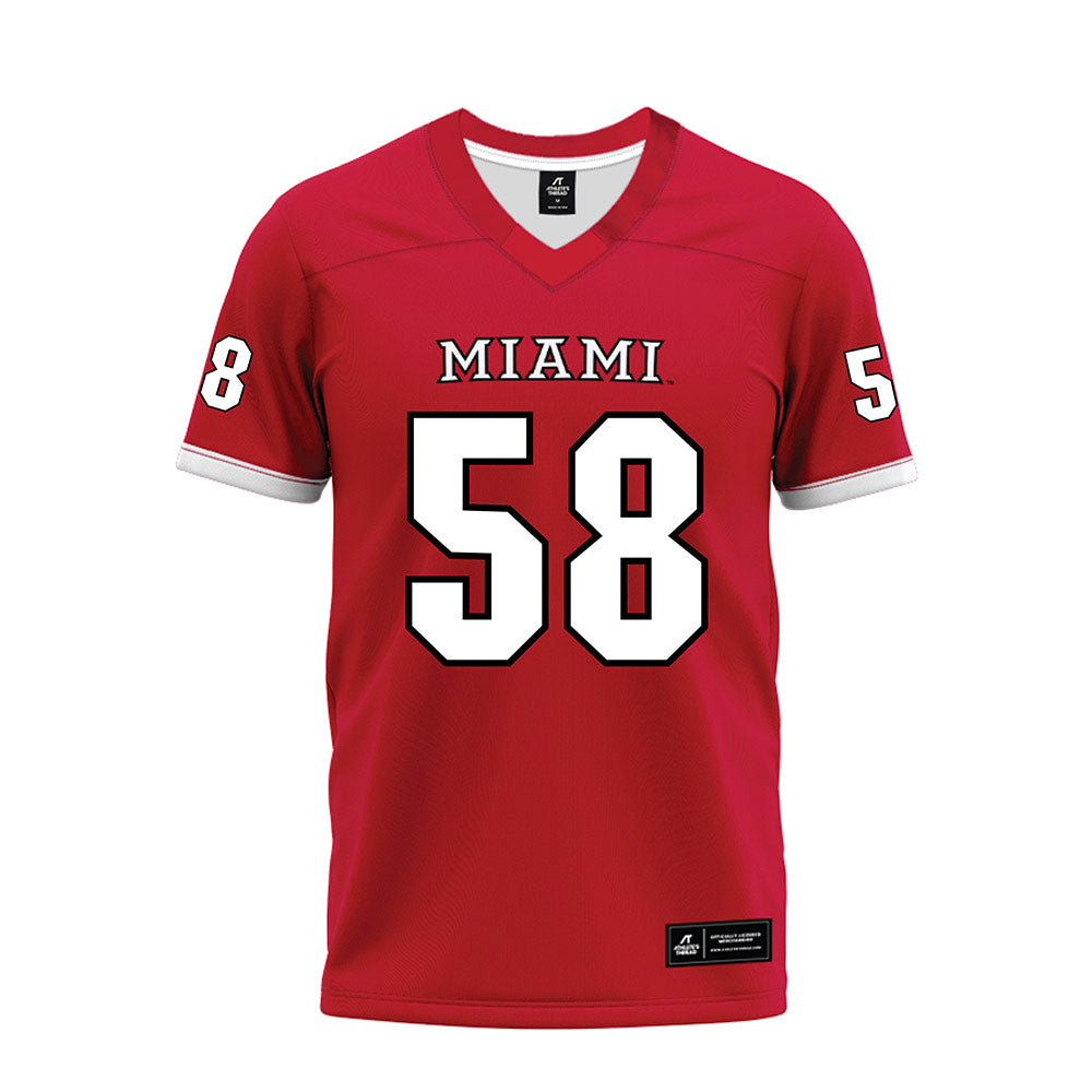 Miami of Ohio - NCAA Football : Gray Maultsby - 2023 Red Premium Football Jersey-0