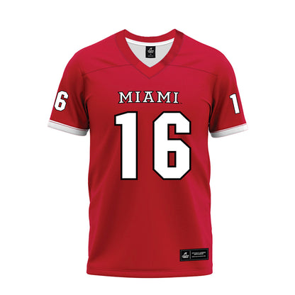 Miami of Ohio - NCAA Football : Ryan Sims - 2023 Red Premium Football Jersey-0