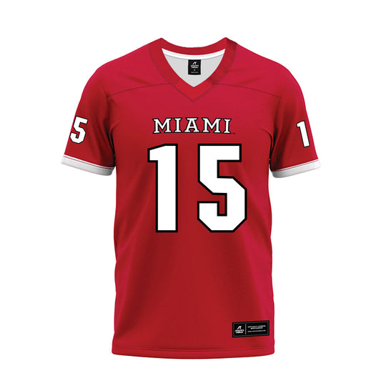 Miami of Ohio - NCAA Football : Harrison Brewster - 2023 Red Premium Football Jersey-0