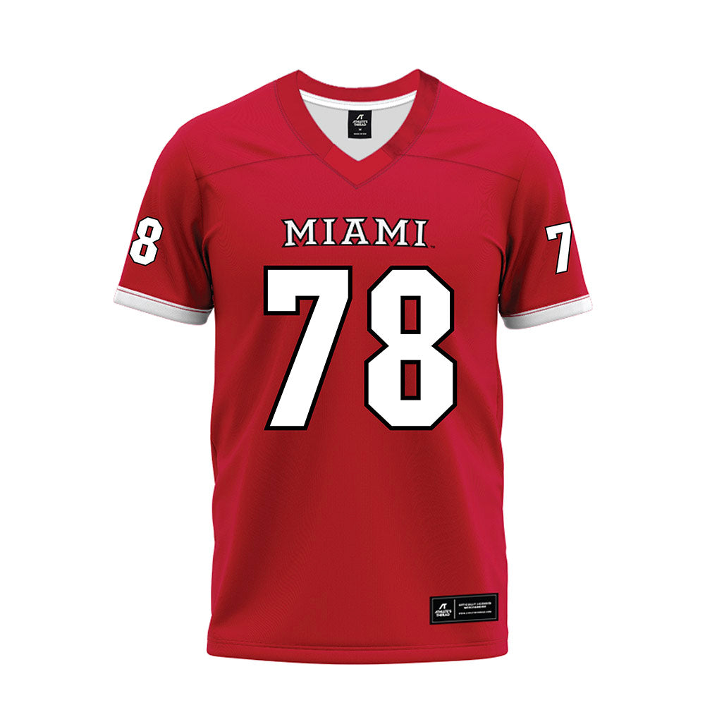 Miami of Ohio - NCAA Football : Drew Terrill - 2023 Red Premium Football Jersey-0