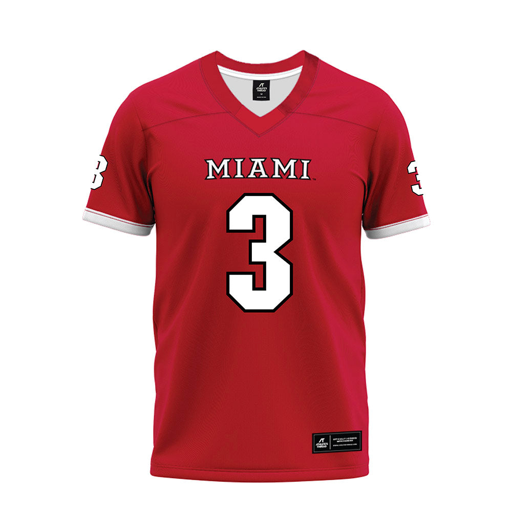 Miami of Ohio - NCAA Football : Malcolm McCain - 2023 Red Premium Football Jersey-0