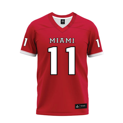 Miami of Ohio - NCAA Football : Noah Ehrlich - 2023 Red Premium Football Jersey-0