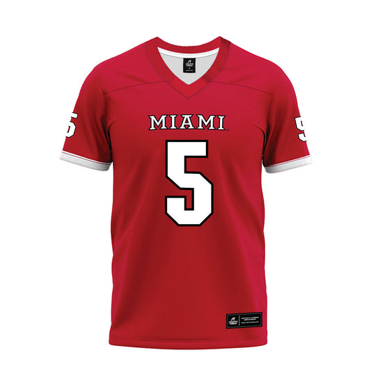 Miami of Ohio - NCAA Football : Luke Evans - 2023 Red Premium Football Jersey-0
