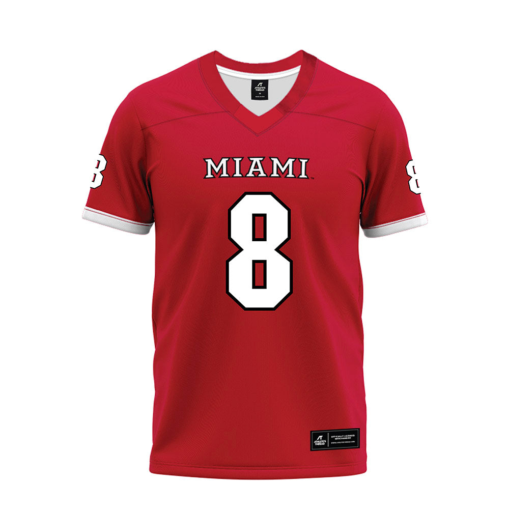 Miami of Ohio - NCAA Football : Kam Perry - 2023 Red Premium Football Jersey-0