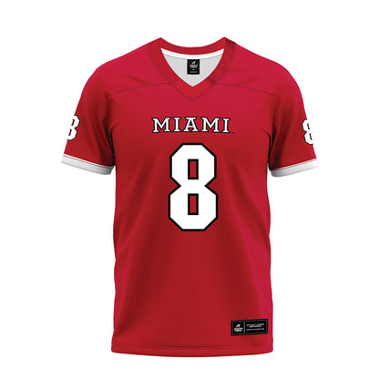 Miami of Ohio - NCAA Football : Kam Perry - 2023 Red Premium Football Jersey-0