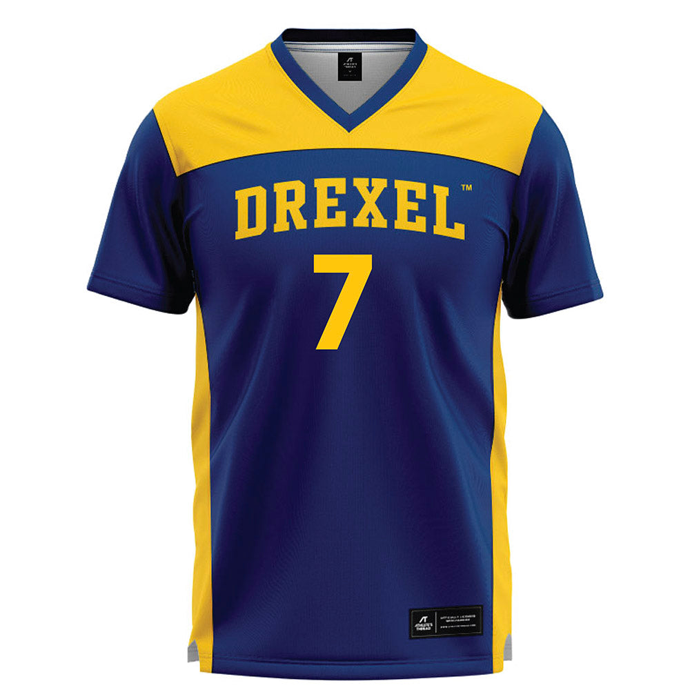 Drexel - NCAA Women's Lacrosse : Ellie Wall - Blue Lacrosse Jersey-0