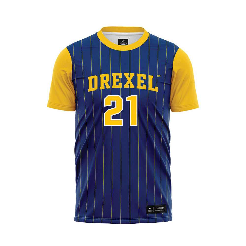 Drexel - NCAA Men's Soccer : Maximilian Haberl - Blue Soccer Jersey-0