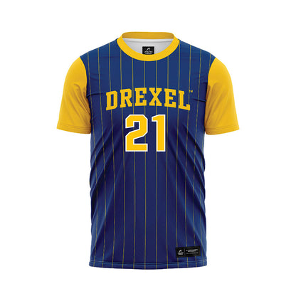 Drexel - NCAA Men's Soccer : Maximilian Haberl - Blue Soccer Jersey-0